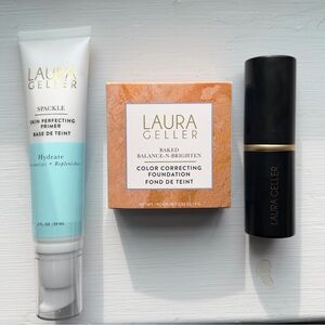 NEW Laura Geller Baked Balance/Brighten Foundation/Kabuki Brush/Spackle Primer